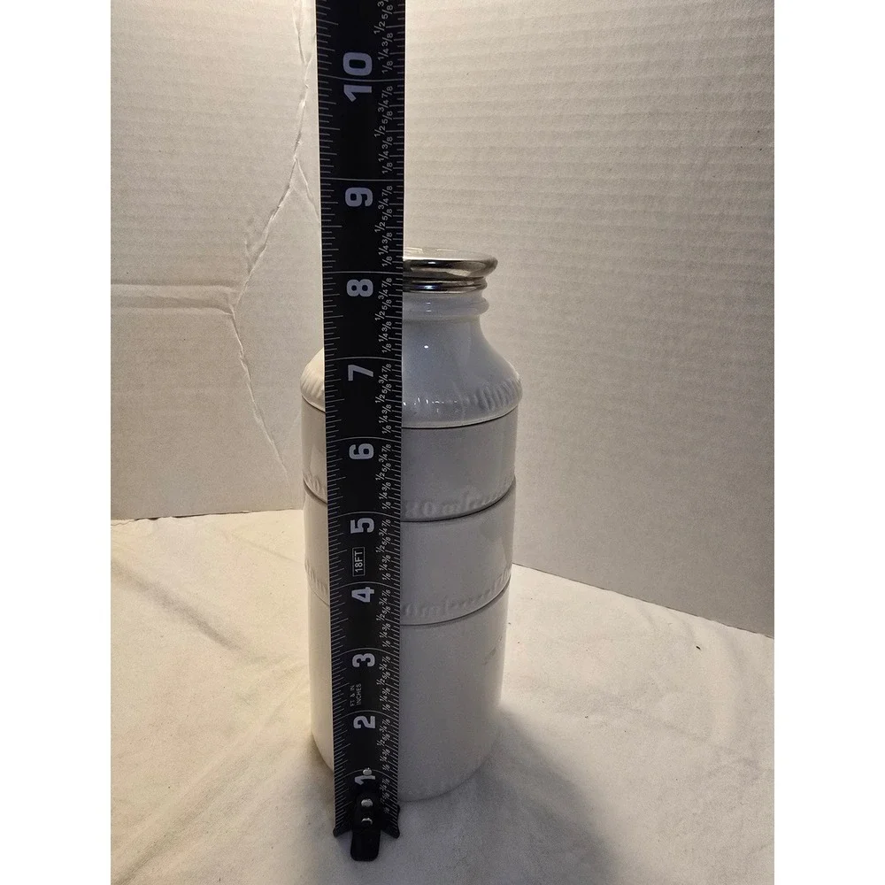 Alcott Ceramic Stackable Milk Bottle Measuring Cup Set White Multi Color 4 Piece